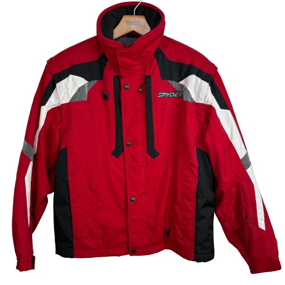 Vintage Spyder Ski Jacket Men's L Red Black Thinsulate Dermizax Y2K Snowboard - Picture 1 of 16